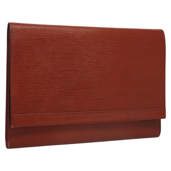 LOUIS VUITTON Epi Pochette Amberop Clutch Bag Brown - Picture 1 of 16